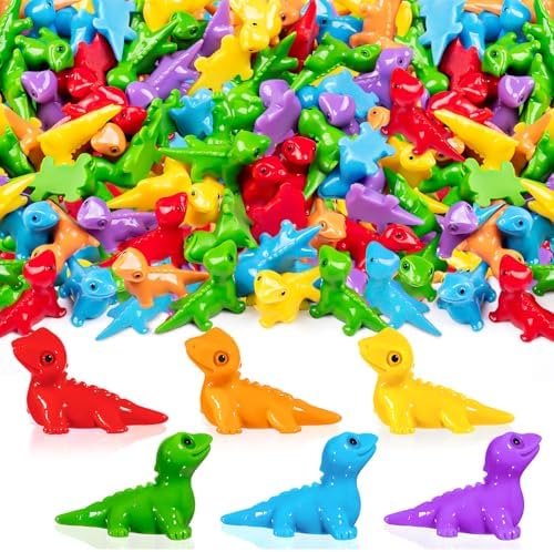 100PCS Mini Resin Lizards Colorful Tiny Lizard Bulk for Micro Garden
