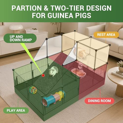 VISCOO 28 Panels Guinea Pig Cages, 48" x 24" x 28" Small Animal Playpen