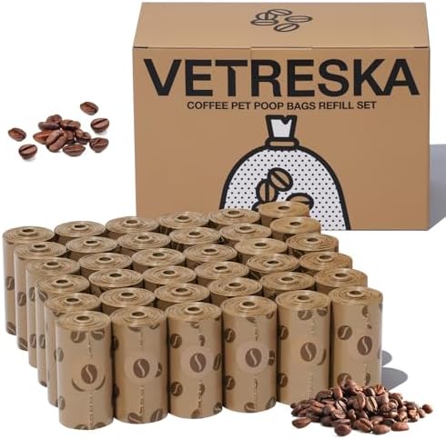 VETRESKA Dog Poop Bags, 540 Count Coffee Scented Waste Bags