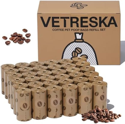 VETRESKA Dog Poop Bags, 540 Count Coffee Scented Waste Bags