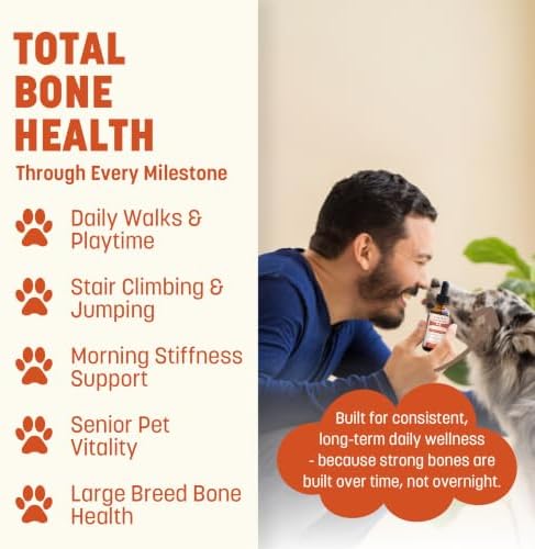 Daily Bone Nourish High Potency Daily Bone & Joint Supplement for Dogs & Cats - Extra Strength Herbal Mobility & Bone Strength Support - Highly Concentrated Turmeric & Moringa, 60ml