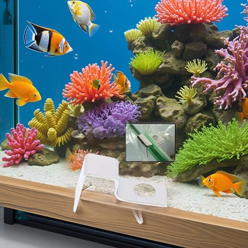 4Pcs Fish Glass Cover Clip, Stainless Steel Aquarium Glass Cover Support Bracket Holders Universal Lid Clips for Rimless Aquarium(8mm)