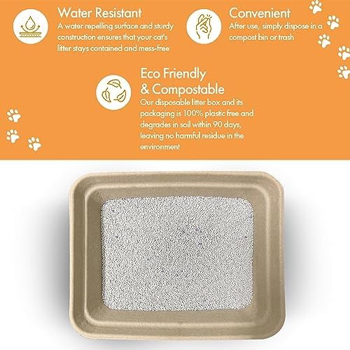 Disposable Litter Boxes (Brown, Large 6-Pack)
