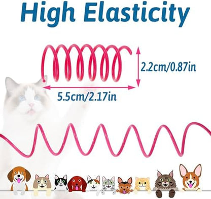 Cat Toy Springs - 80 Pack Colorful Spring Toys for Cats, Bouncy Plastic Cat Spring Toy, Interactive Springs Cat Toys & Cat Toys for Indoor Cats