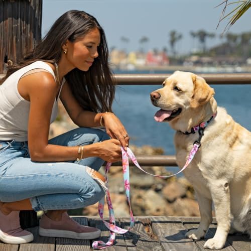 Wolfgang Heavy Duty Dog Leash, Pull-Tested to Over 800 lbs for Walking & Training, DigiFloral Print, Dual-Handle Large