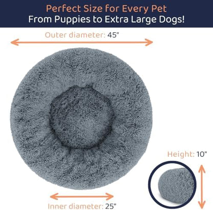 Calming Donut Dog Bed for Small Dogs, Round Dog Bed for Medium & Large Dogs