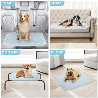 MICROCOSMOS Pet Cooling Mat & Sleeping Pad- Breathable Bubble Surface, EZ Clean. Keep Cooling for Pets, Kids and Adults in Summer.(BlueWhite, 59" x 40")