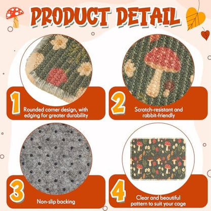 Drydiet 2 Pcs 16 x 12 in Rabbit Mat Scratch Pad Bunny Chew Toy Cage Bedding