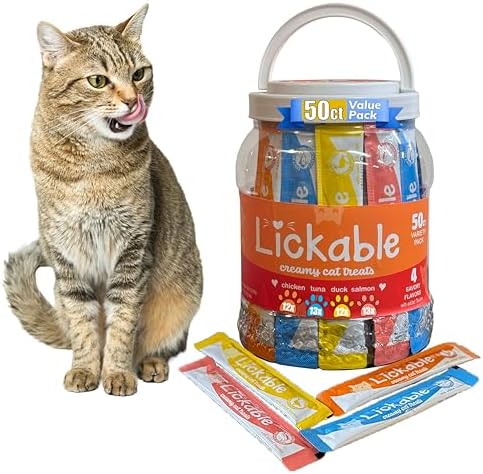 Fieldcrest Farms Lickable Cat Treats, 50 Count Variety Pack