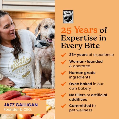 Wet Noses Organic Crunchy Dog Treats Grain Free – All-Natural, Human-Grade, Non-GMO, Healthy Training & Delicious Snacks for Dogs, for All Dog Sizes & Breeds – Carrot & Sweet Potato, 14oz (2 Pack)