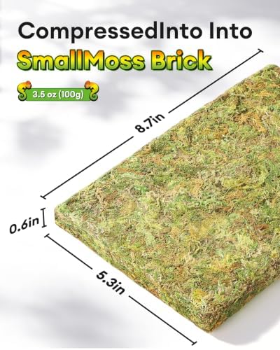 Sphagnum Moss for Reptiles & Plants, 3.5 OZ Terrarium Moss Bedding