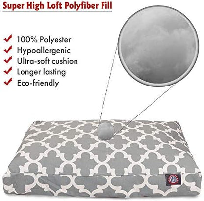 Majestic Pet Rectangular Dog Bed, Large, 44x36x5 in, Washable, Gray