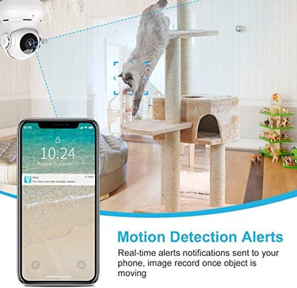 litokam Indoor Security Camera 4 Pack, 360° WiFi Cameras for Home Security, 2K Baby Monitor with Night Vision, Pet Nanny Cam with Motion Detection, 2-Way Audio