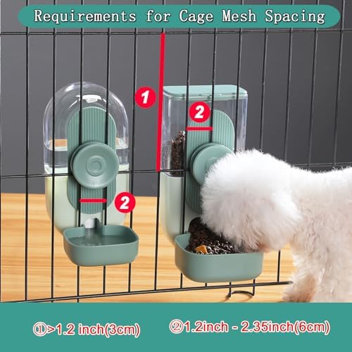 Lemtrflo Rabbit Feeder, Bunny Water Bottle Dispenser, Pet Cage Food Bowl