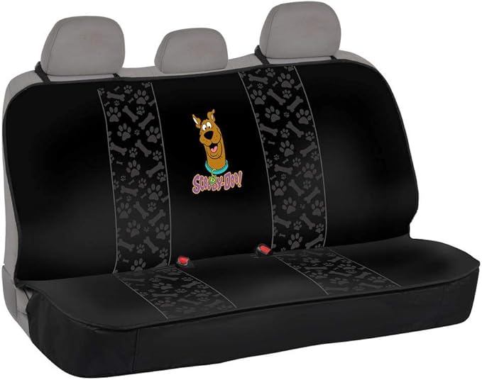 Warner Bros Scooby Doo Rear Back Seat Bench Pet Seat Cover for Cars SUVs Trucks Sedans, Waterproof Heavy Duty Durable Universal Fit Automotive Protection for Dogs Puppy Cats Travel Companions Washable