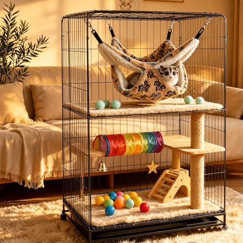 Guinea Pig Hammock for Cage 13.3X13.3,Sugar Glider Hammock,Reusable
