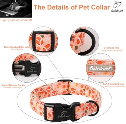 Fall Dog Collar, Cute Football Pattern Puppy Collar XS