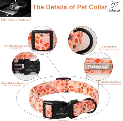 Fall Dog Collar, Cute Football Pattern Puppy Collar S