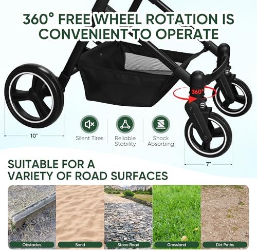 3-in-1 Foldable Pet Stroller for Dogs/Cats