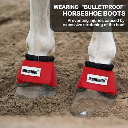 GEOSO Bell Boots for Horses,Ballistic Overreach Horse Boots | Superb Protection, Durability&Comfort,360 Degree Wrap