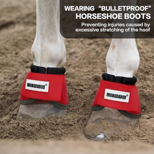 GEOSO Bell Boots for Horses,Ballistic Overreach Horse Boots | Superb Protection, Durability&Comfort,360 Degree Wrap