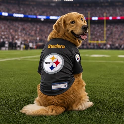 Littlearth NFL Pittsburgh Steelers Stretch Pet Jersey, Team Color, Large