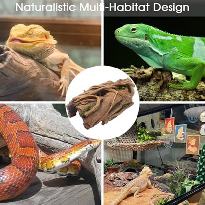 Large Reptile Hide Hollow Log for Snake Ball Python Bearded Dragon