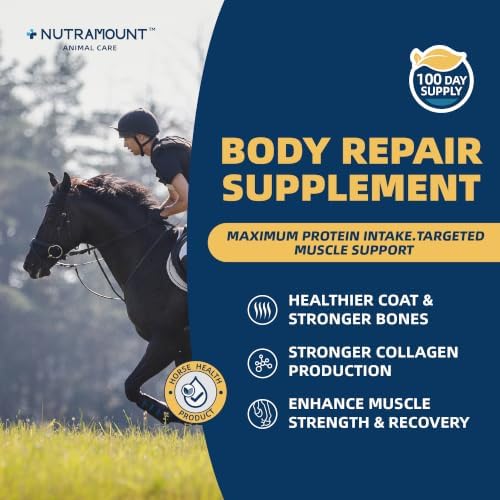 Body Repair Supplement for Horses, Amino Acids for Muscle Recovery, Protein Support & Performance-100 Day Supply