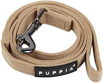 Puppia Two Tone Dog Lead Strong Durable Comfortable Grip Walking Training Leash for Small & Medium Dog, Beige, Medium
