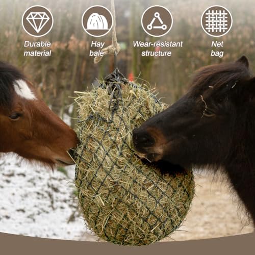 Quixleen 2PCS Hay Nets for Horses,Slow Feed Hay Bag for Horses Goat Sheep
