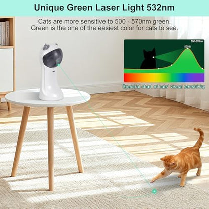 TBTeek Automatic Cat Toy Green Light, 5 Fun Patterns, 4 Speed Modes