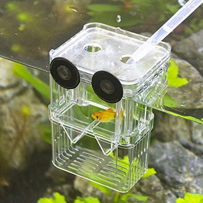 Senzeal Aquarium Fish Breeder Box Plastic Fish Isolation Breeding Box Hatching Incubator Box for Baby Fishes Shrimp Clownfish Guppy