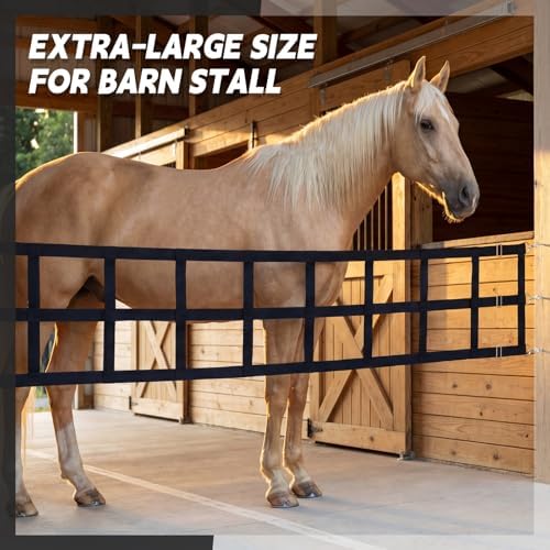 Zonon 10' x 20'' Adjustable Polyester Stall Guards for Horses, Black
