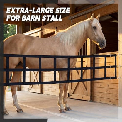 Zonon 10' x 20'' Adjustable Polyester Stall Guards for Horses, Black