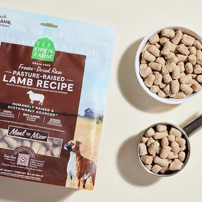 Open Farm Freeze Dried Raw Dog Food, Lamb Bite-Sized Morsels, 13.5oz Bag