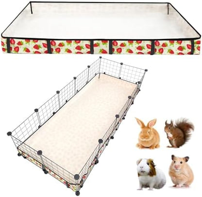 Guinea Pig Cage Liner，Washable Waterproof Oxford Cloth Cage Liners for Small Animals,Hamster Chinchilla Hedgehog Rabbit and Other Small Animals Not Include Cage(28x70 inches)