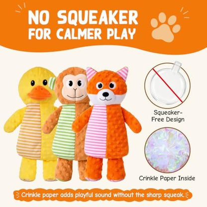 No Stuffing No Squeak Plush Dog Chew Toys