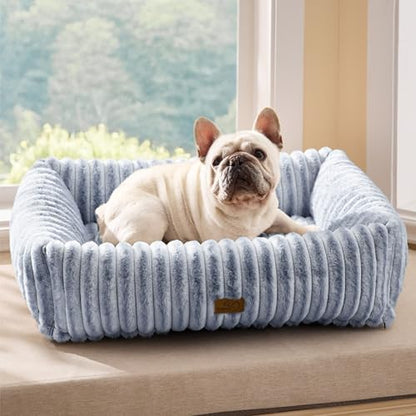 Bedsure ComfyFleece™ Cute Dog Bed Medium Large Size Dog，30in Blue Indigo