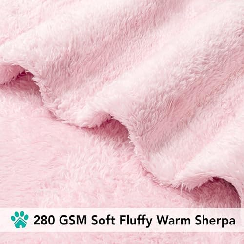 PetAmi Soft Plush Sherpa Dog Blanket for Pet Cat, X-Large 60x80, Pink