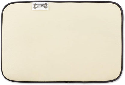 Bone Dry Machine Washable, Ultra Absorbent Pet Mat, 12x18, Stone/Off-White Lattice