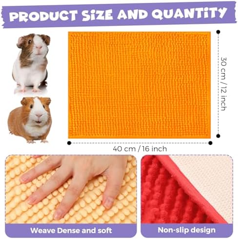 Barydat 8 Pcs 16x12'' Guinea Pig Cage Liner, Purple, Red, Beige, Orange