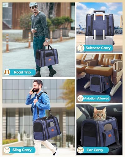 Morpilot Cat Carrier Soft for Large Medium Cats and Puppy up to 20lbs