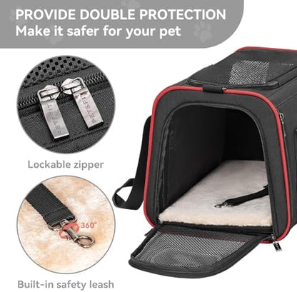 Petsfit Medium Expandable Cat Carrier for Air Travel, Up to 13 lb