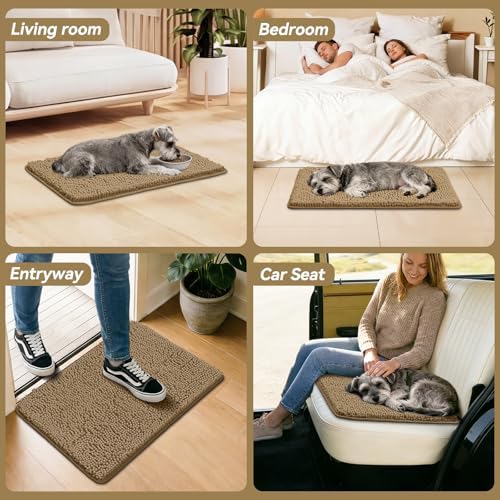 Bcoimo Super Absorbent Dog Door Mat, 30"*20" Anti Slip Mat for