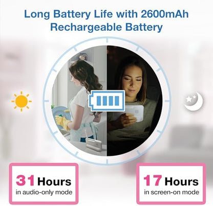 VTech Baby Monitor No WiFi– See Every Corner of the Nursery, Remote Pan-Tilt-Zoom, Hack-Proof, 5" Screen, 17Hr Battery, 1000ft Range, Night Vision, Temperature Sensor | 924W