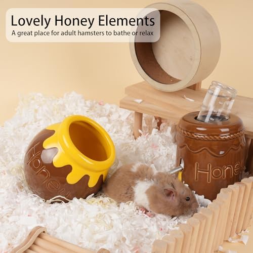Ceramic Hamster Hide 5.5in Cute Brown Honey Cool Habitat Decor