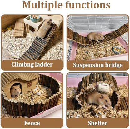 21.7 X 2.7In Wooden Hamster Bridge Rat Climbing Toy for Gerbil Sugar Glider