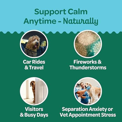 Wholesome Pride Calming Supplement for Dogs - 90 Soft Chews - Natural Anxiety Relief, Separation & Noise Stress Support with Herbal Ingredients, No Melatonin, Non-Drowsy