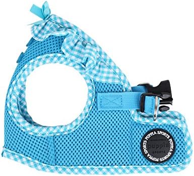 Puppia Vivien Vest Dog Harness Step-in All Season Mesh Cute No Pull No Choke Walking Training for Small Dog, Sky Blue, Small