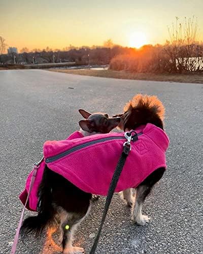 Gooby Zip-Up Fleece Dog Sweater, Red, Small